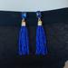 J. Crew Jewelry | J. Crew Blue Crystal And Beaded Tassels Dangle Earrings | Color: Blue/Gold | Size: Os