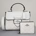 Coach Bags | Nwt! Coach Signature Glacier White Morgan Satchel & Matching Snap Wallet Set | Color: White | Size: Os