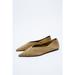 Zara Shoes | Brown Zara Suede Leather Pointed Toe Flats (Nwt) | Color: Brown | Size: 39eu