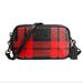 Coach Bags | Coach Crossbody Pouch Plaid Print Leather | Color: Black/Red | Size: Os