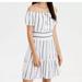 American Eagle Outfitters Dresses | American Eagle Striped Blue/White Off The Shoulder Dress | Color: Blue/White | Size: M