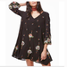 Free People Dresses | Free People Oxford Black Embroidered Swing Dress Black Size Small | Color: Black/Blue | Size: S