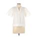 By Anthropologie Short Sleeve Blouse: Ivory Tops - Women's Size 10