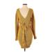 Free People Casual Dress - Wrap: Yellow Dresses - New - Women's Size Small