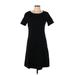 Ann Taylor Casual Dress - Midi: Black Solid Dresses - Women's Size 10