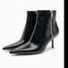 Zara Shoes | Nwt Zara Zippered Heeled Ankle Boots Size 39 - 8. | Color: Black | Size: 39