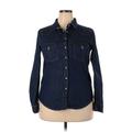 Zara Denim Jacket: Blue Jackets & Outerwear - Women's Size X-Large