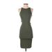 Abercrombie & Fitch Casual Dress - Bodycon: Green Solid Dresses - Women's Size X-Small