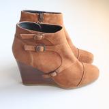 J. Crew Shoes | J. Crew Greer Tan / Brown Suede Wedge Round Toe Ankle Boots / Booties Size 8 | Color: Brown/Tan | Size: 8