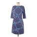 J. McLaughlin Casual Dress - Shift: Blue Print Dresses - Women's Size Medium