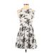 SO Casual Dress - Fit & Flare: Gray Acid Wash Print Dresses - Women's Size X-Small
