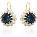 Kate Spade Jewelry | Crystal Flower 18k Gold Plated Earrings Cute Summer Earrings | Color: Blue/Gold | Size: Os