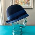 Anthropologie Accessories | Anthropologie Amati Accesori Navy And Blue Wool Felt Fedora Hat | Color: Blue | Size: Os
