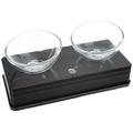 Catit Style Glass Diner, erhöhter Glasnapf, schwarz glänzend, 2 x 200ml