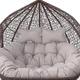 2 Seater Egg Chair Swing Cushion Outdoor, 2 Person Hanging Egg Chair Cushion, Double Hanging Basket Chair Cushion, Hanging Hammock Chair Cushion Replacement (Only Cush(Size:170X120CM,Color:Light Gray)