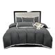 Double Bed Sheets And Duvet Cover Plain Black Edge Brushed Four-piece Quilt Cover Sheet Sheet Fitted Sheet Washed Cotton Bedding Simple Fiber Set Bed Sheet Set (Color : Grey, Size : 1.8mA)