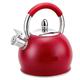 Whistling Kettle 304 Stainless Steel Whistling Tea Kettle Teapot 3L/3000Ml Large Capacity Whistle Kettle Gas Kettle Stainless Steel Kettle (Color : Rosso, Size : 3L)