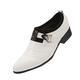 CCAFRET Men Shoes Classic Soft Sole Men's Wedding Shoes Casual Business Men's Shoes Spring and Autumn Slip-on Solid Color Men's Dress Shoes Loafers (Color : White, Size : 10.5 UK)