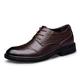 CCAFRET Men Shoes Plus Size Natural Genuine Leather Oxford Shoes for Men Dress Shoes Business Formal Shoes Men Flats Winter Men Shoes (Color : Brown, Size : 47)