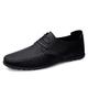 CCAFRET Men Shoes Leather Men Shoes Lace-up Formal Men Shoes Breathable Male Driving Shoes Black (Color : Schwarz, Size : 12.5 UK)