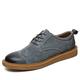 VOSMII Sneakers Leather Men's Shoes British Trend Lace-Up Shoes Comfortable Men's Oxford Wedding Leather Shoes Men's Flat Shoes (Color : Blue, Size : 6.5)