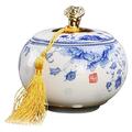 BULINO Ceramic Tea Jar Tea Canisters Chinese Style Tea Caddy, Storage Containers, Storage Jars Chinese Style Ceramics Tea Container, Tea Caddy, Porcelain Tea Storage Jar Smooth