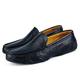 CCAFRET Men Shoes Men Leather Loafers Newest Style Men Casual Shoes Breathable Moccasin Slip On Shoes for Man Boat Shoes (Color : Black Hollowed, Size : 7)