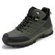 VOSMII Sneakers Winter snow boots warm woolen men's boots outdoor anti-skid hiking shoes waterproof men's ankle boots walking boots. (Color : Army Green, Size : 10)