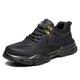 CCAFRET Mens gym shoes Winter men's safety shoes, puncture resistant work shoes, light breathable safety boots, men's boots. (Color : Schwarz, Size : 4.5 UK)
