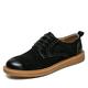 VOSMII Sneakers Leather Men's Shoes British Trend Lace-Up Shoes Comfortable Men's Oxford Wedding Leather Shoes Men's Flat Shoes (Color : Schwarz, Size : 6.5)