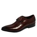 CCAFRET Men Shoes Oxford Shoes Deep Coffee Color/Dark Yellow/Black Mens Business Dress Shoes Genuine Leather Pointed Toe Mens Wedding Shoes (Color : Wine red, Size : 7)