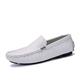 CCAFRET Men Shoes Shoes Brand Crocodile Leather Loafers Men Slip on Boat Shoes (Color : White, Size : 8)