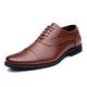 CCAFRET Men Shoes Men Dress Shoes Simple Style Quality Men Oxford Shoes Lace-up Brand Men Formal Shoes Men Leather Wedding Shoes (Color : Brown, Size : 6)