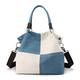 CCAFRET Shoulder bags women Canvas Women's Shoulder Bag Bags Patchwork Handbags Ladies Tote Crossbody Bag (Color : Blue)