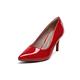 CCAFRET High Heels Women High Heel Pumps Shoes Classic Pointed Toe Office Lady Basic Dress Pumps Women Boat Shoe (Color : Red, Size : 6.5 US)