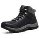 VOSMII Sneakers Men Hiking Shoes Winter Leather Outdoor Sneaker Men Ankle Boots Trekking Waterproof Mountaineer Climbing Sneakers (Color : Schwarz, Size : 8.5 UK)