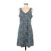 Toad & Co Casual Dress - A-Line: Blue Jacquard Dresses - Women's Size Medium