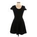 Derek Heart Casual Dress - A-Line: Black Solid Dresses - Women's Size Large