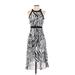 Banana Republic Heritage Collection Casual Dress - Midi: Silver Zebra Print Dresses - Women's Size 2