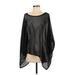 T-Bags Los Angeles Poncho: Black Sweaters & Sweatshirts - Women's Size Small