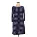 Tommy Hilfiger Casual Dress - Shift: Blue Jacquard Dresses - Women's Size 14