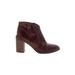 Rivet & Thread Ankle Boots: Burgundy Shoes - Women's Size 9