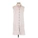 H By Halston Casual Dress - Shirtdress: Ivory Dresses - Women's Size Small