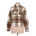 Shein Jacket: Brown Checkered/Gingham Jackets & Outerwear - Women's Size Large