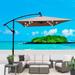 Rectangle 2x3MOutdoor Patio Umbrella Solar Powered LED Lighted Sun Shade Market Waterproof 6 Ribs Umbrella with Crank