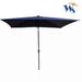 10 x 6.5t Rectangular Patio Solar LED Lighted Outdoor Umbrellas with Crank and Push Button Tilt