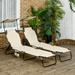 Folding Chaise Lounge Pool Chairs Outdoor Sun Tanning Chairs with Canopy Shade and Side Pocket for Beach Chair