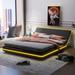 Full Size Upholstery Platform Bed Frame with Sloped Headboard