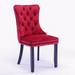 Modern, High-end Tufted Solid Wood Contemporary PU and Velvet Upholstered Dining Chair 2-Pcs Set