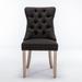 Modern, High-end Tufted Solid Wood Contemporary Flax Upholstered Linen Dining Chair with Wood Legs Nailhead Trim 2-Pcs Set